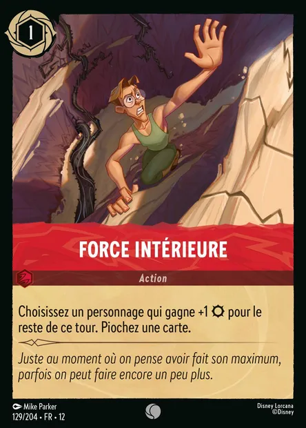 Force intérieure, carte Disney Lorcana CH12-129 — extension Contrées Inconnues