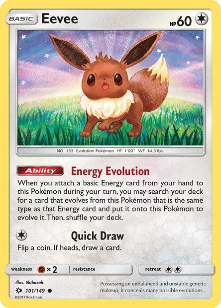 Eevee, Pokémon card SUM 101 — Sun & Moon set