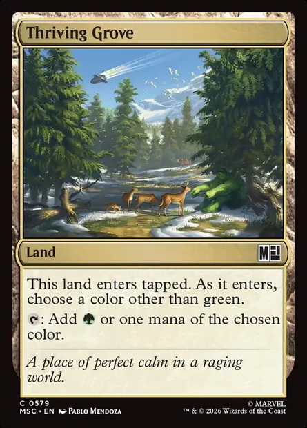 Thriving Grove, Magic card MSC 579 — Marvel Super Heroes Commander set