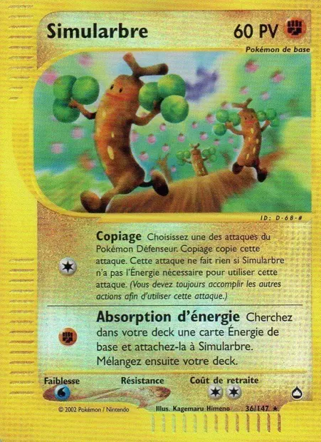 Simularbre, carte Pokémon AQ 36 — extension Aquapolis