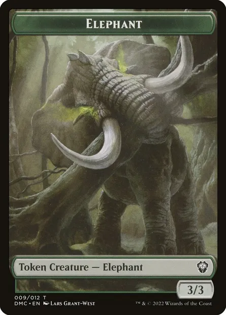 Elephant, carte Magic TDMC 9 — extension Dominaria United Commander Tokens