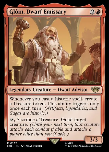 Glóin, Dwarf Emissary, Magic card LTR 132 — The Lord of the Rings: Tales of Middle-earth set