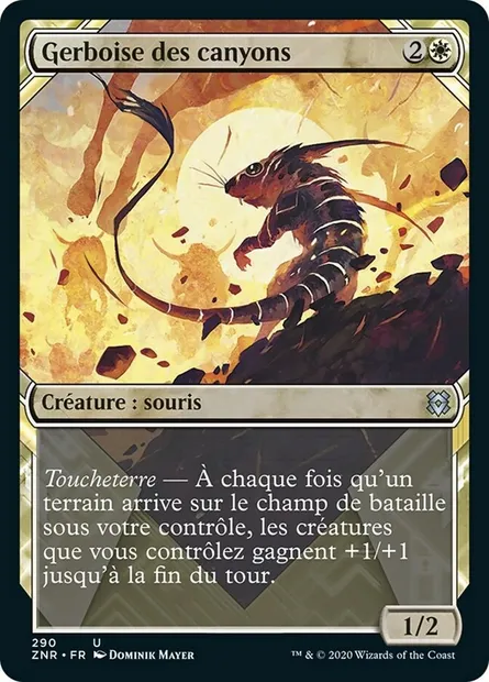 Gerboise des canyons, carte Magic ZNR 290 — extension Renaissance de Zendikar