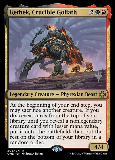 Kethek, Crucible Goliath, Magic card PONE 206p — Phyrexia: All Will Be One Promos set
