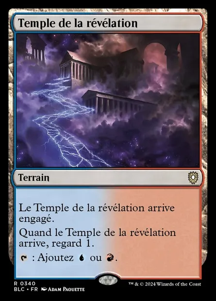 Temple de la révélation, carte Magic BLC 340 — extension Bloomburrow Commander