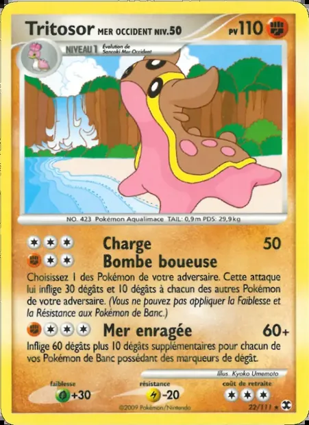 Tritosor Mer Occident Niv. 50, carte Pokémon RR 22 — extension Rivaux Émergeants