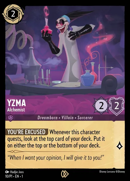 Yzma - Alchemist, Disney Lorcana card P1-010 — P1 set