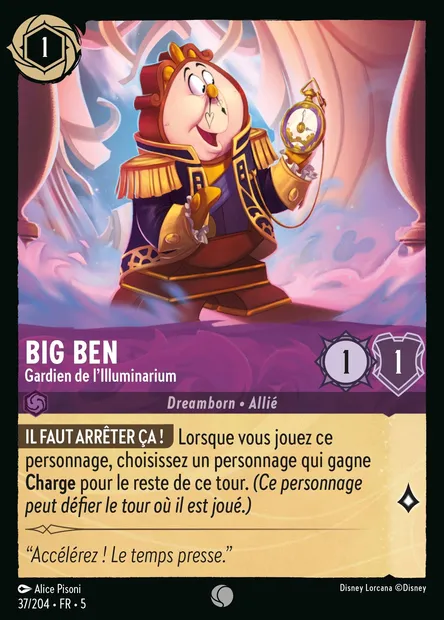 Big Ben - Gardien de l'Illuminarium, carte Disney Lorcana CH5-037 — extension Ciel Scintillant