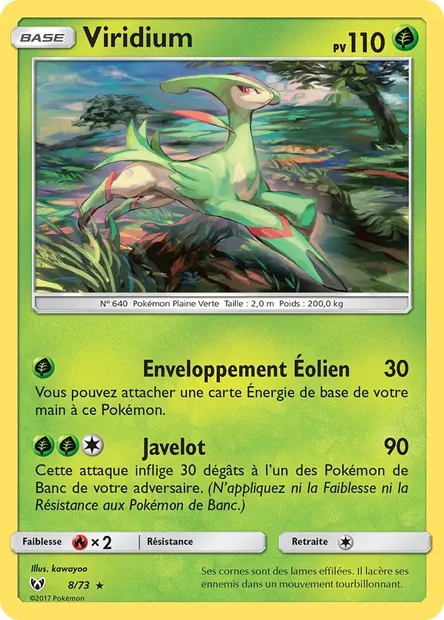 Viridium, carte Pokémon SLG 8 — extension Légendes Brillantes