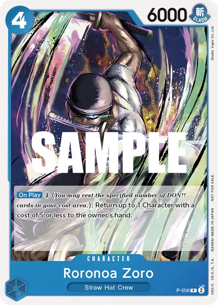Roronoa Zoro, One Piece card P-056 — Promotion card set