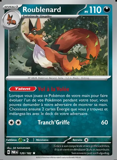 Roublenard, carte Pokémon PAR 120 — extension Faille Paradoxe