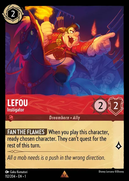 LeFou - Instigator, Disney Lorcana card CH1-112 — The First Chapter set