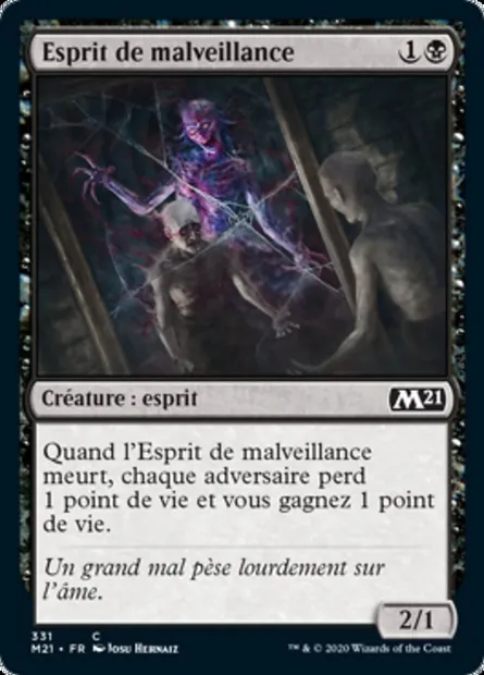 Esprit de malveillance, carte Magic M21 331 — extension Core Set 2021
