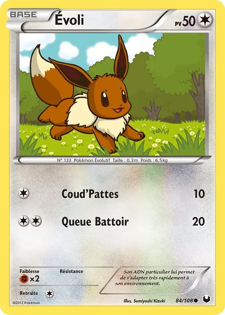 Évoli, carte Pokémon DEX 84 — extension Explorateurs Obscurs