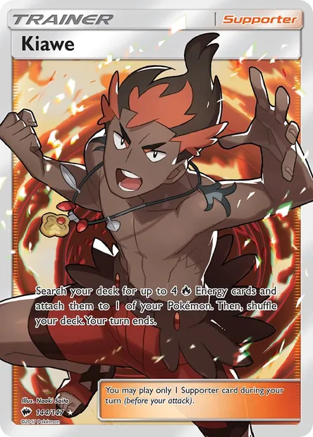 Kiawe, Pokémon card BUS 144 — Burning Shadows set