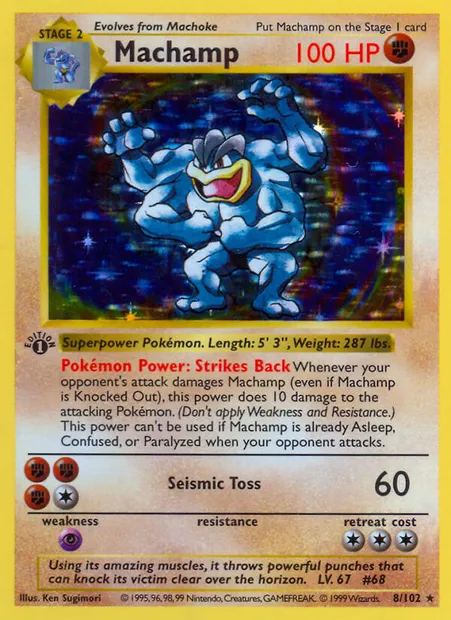 Machamp, Pokémon card BS 8 — Base Set set