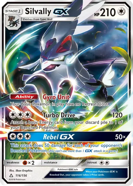Silvally GX, Pokémon card UPR 116 — Ultra Prism set