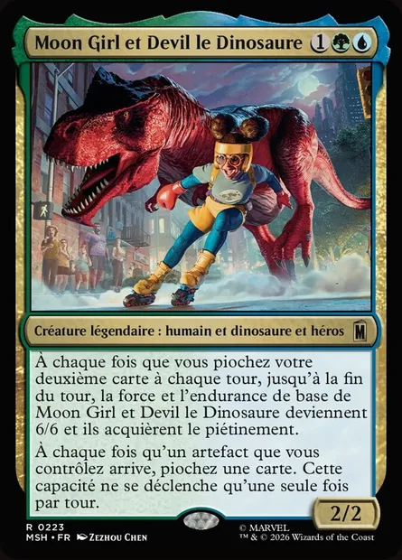 Moon Girl et Devil le Dinosaure, carte Magic MSH 223 — extension Marvel Super Heroes