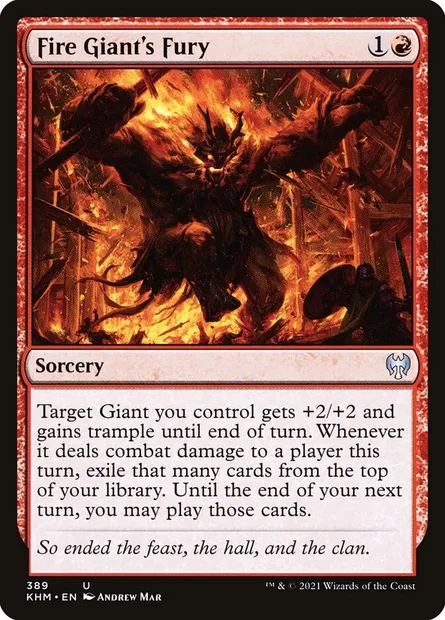 Fire Giant's Fury, Magic card KHM 389 — Kaldheim set