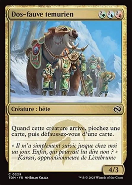 Dos-fauve temurien, carte Magic TDM 229 — extension Tarkir: Dragonstorm