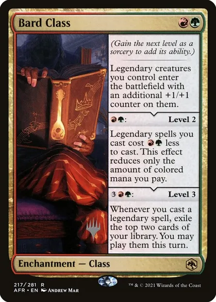 Bard Class, Magic card PAFR 217p — Adventures in the Forgotten Realms Promos set