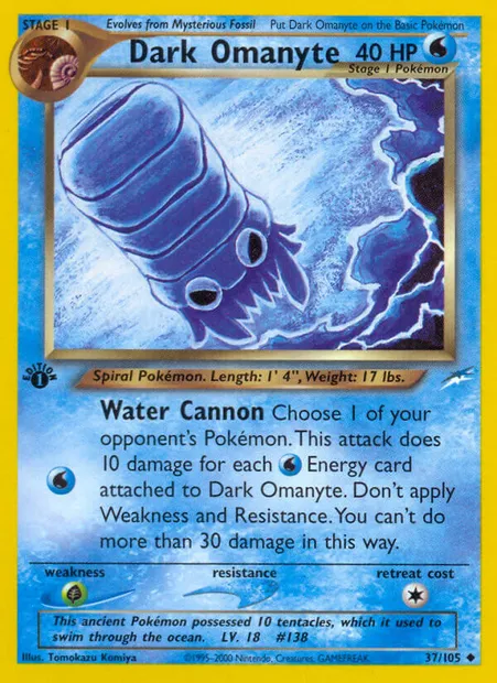 Dark Omanyte, Pokémon card NDE 37 — Neo Destiny set