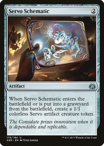 Servo Schematic, Magic card AER 176 — Aether Revolt set