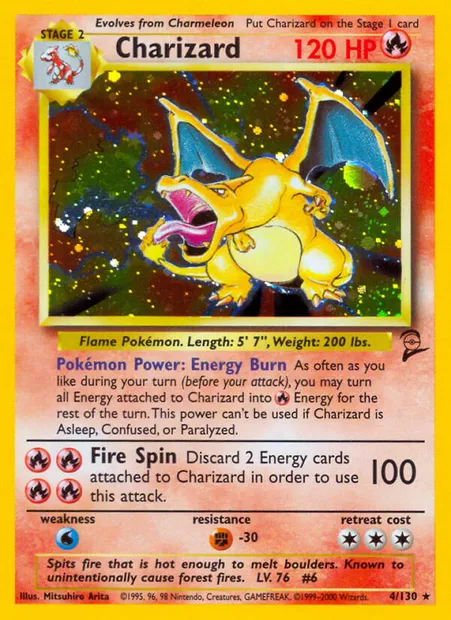 Charizard, Pokémon card B2 4 — Base Set 2 set