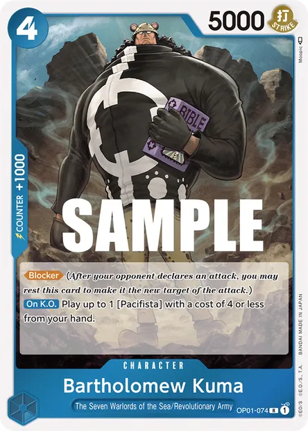 Bartholomew Kuma, carte One Piece OP01-074 — extension ROMANCE DAWN