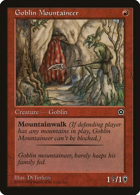 Goblin Mountaineer, Magic card P02 101 — Portal Second Age set