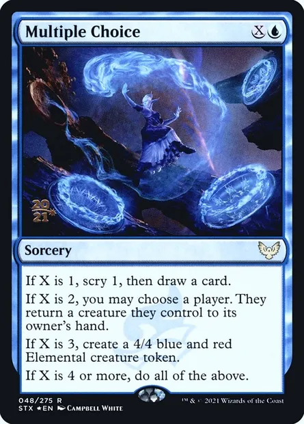 Multiple Choice, Magic card PSTX 48s — Strixhaven: School of Mages Promos set
