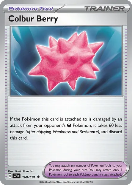 Colbur Berry, Pokémon card SSP 168 — Surging Sparks set