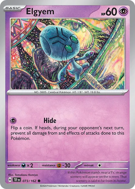Elgyem, Pokémon card TEF 073 — Temporal Forces set