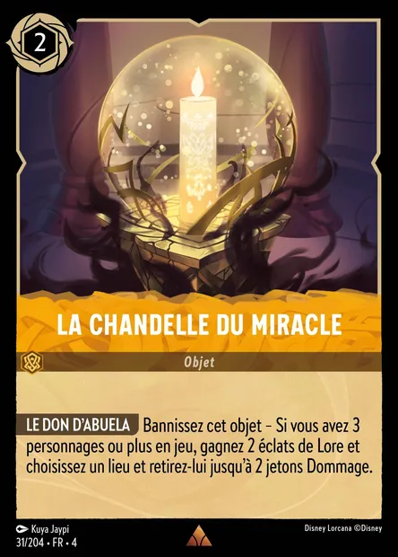 La Chandelle du Miracle, carte Disney Lorcana CH4-031 — extension Le Retour d'Ursula