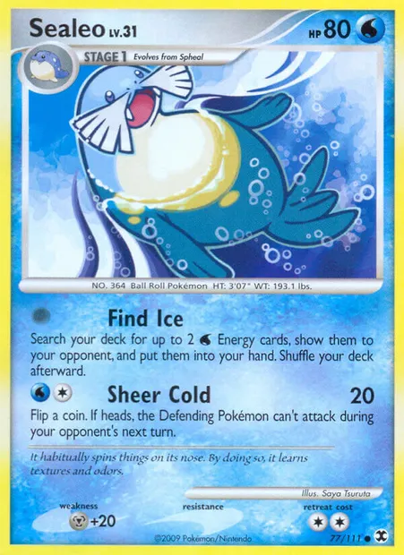 Sealeo, Pokémon card RR 77 — Rising Rivals set