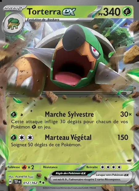 Torterra-ex, carte Pokémon TEF 012 — extension Forces Temporelles