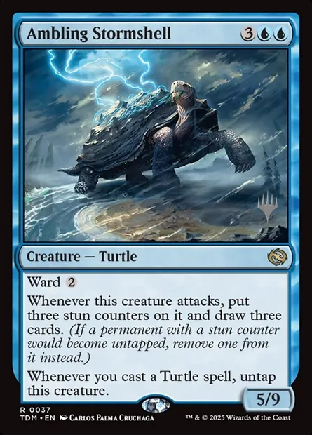 Ambling Stormshell, Magic card PTDM 37p — Tarkir: Dragonstorm Promos set