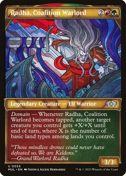Radha, Coalition Warlord, Magic card MUL 55 — Multiverse Legends set