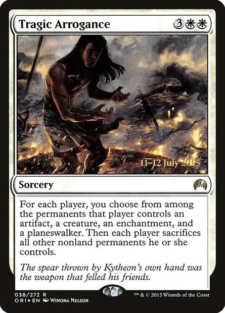 Arrogance tragique, carte Magic PORI 38s — extension Magic Origins Promos