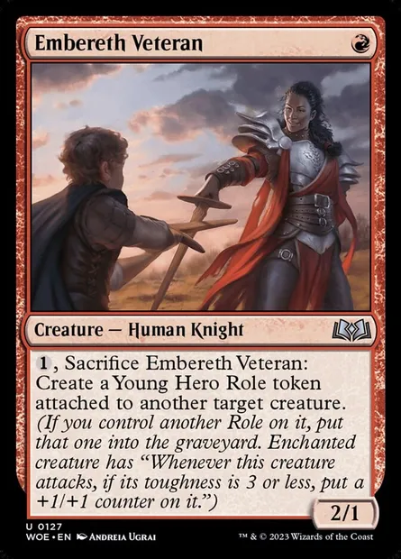 Embereth Veteran, Magic card WOE 127 — Wilds of Eldraine set