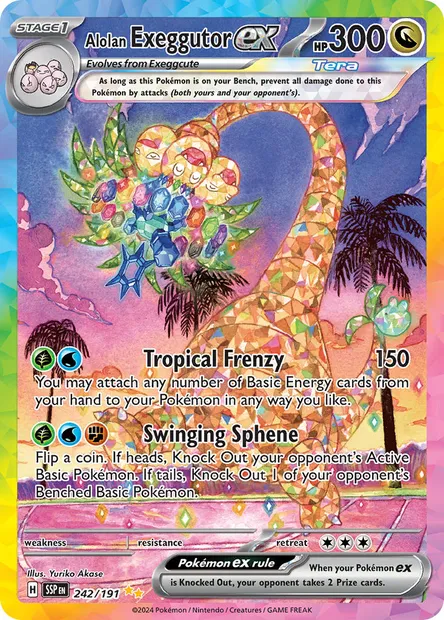 Alolan Exeggutor ex, Pokémon card SSP 242 — Surging Sparks set