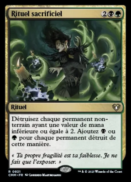Rituel sacrificiel, carte Magic CMM 921 — extension Commander Masters
