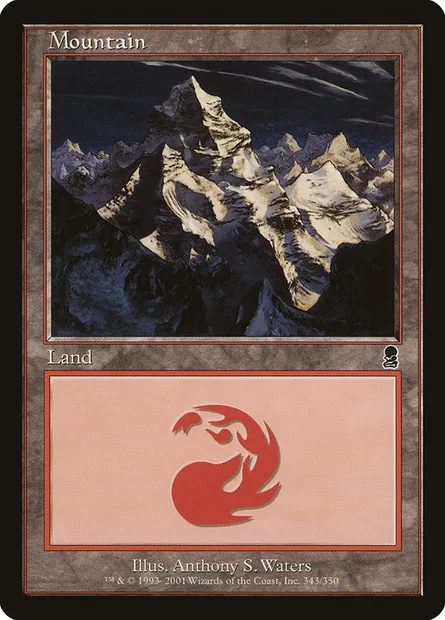 Mountain, Magic card ODY 343 — Odyssey set