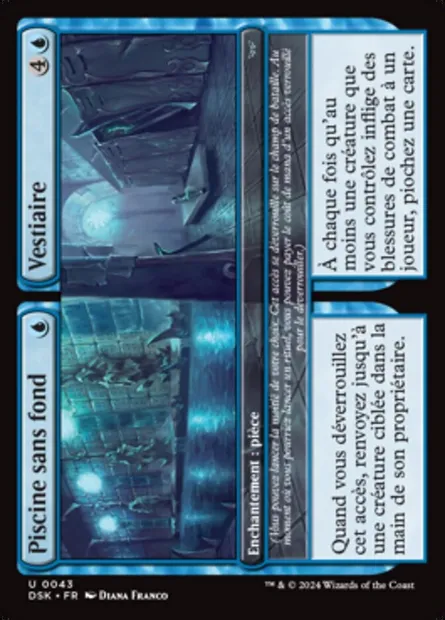 Piscine sans fond // Vestiaire, carte Magic DSK 43 — extension Duskmourn: House of Horror