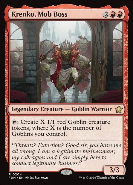 Krenko, Mob Boss, Magic card FDN 204 — Foundations set