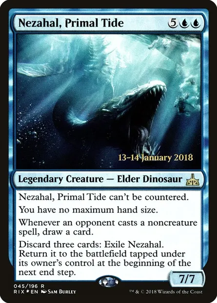 Nezahal, Primal Tide, Magic card PRIX 45s — Rivals of Ixalan Promos set