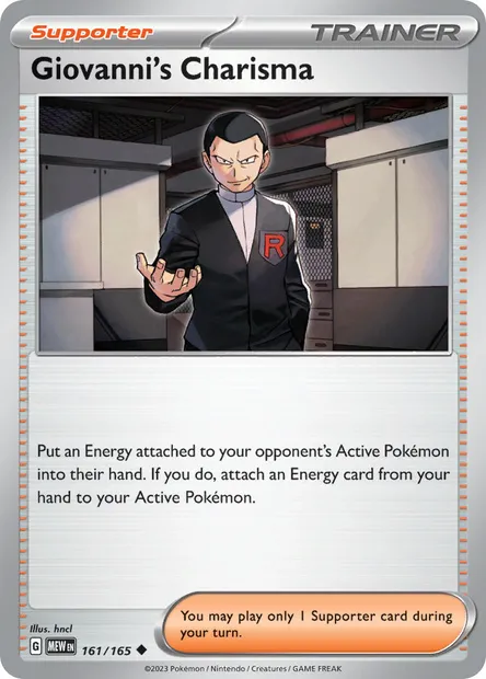 Giovanni's Charisma, Pokémon card MEW 161 — 151 set