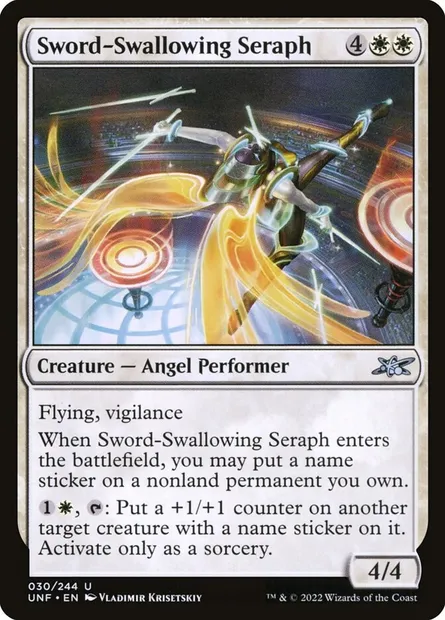 Sword-Swallowing Seraph, Magic card UNF 30 — Unfinity set