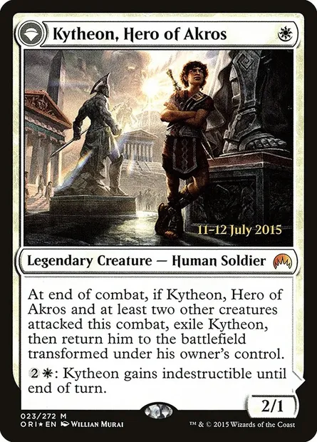 Kytheon, héros d'Akros // Gideon, forgé dans la bataille, carte Magic PORI 23s — extension Magic Origins Promos