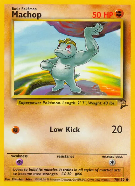 Machoc, carte Pokémon B2 78 — extension Base Set 2
